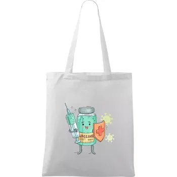 Cartoon vaccine - Taška bavlněná - 42 x 38 cm ( Bílá )