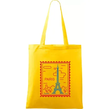 Paříž známka jednoduchá - Taška bavlněná - 42 x 38 cm ( Žlutá )
