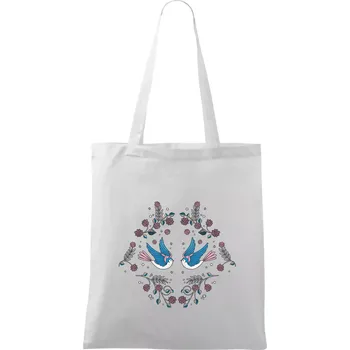 Volní ptáčci - Taška bavlněná - 42 x 38 cm ( Bílá )