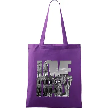 Love italy - colosseum - Taška bavlněná - 42 x 38 cm ( Fialová )