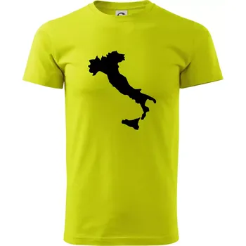 Itálie obrys - Klasické pánské triko vyšší gramáže - XS ( Limetková )