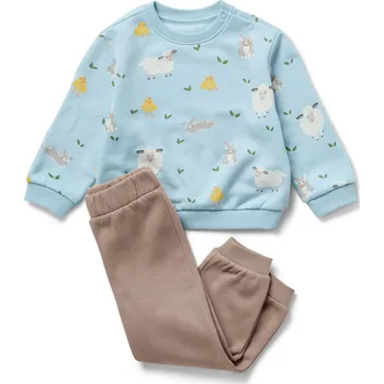 Kojenecká souprava Tchibo Tepláková souprava pro miminka modrá/s potiskem 98/104