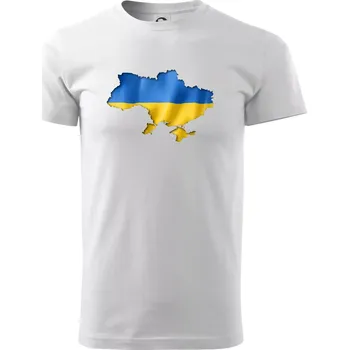 Pánské tričko Ukrajina vlajka mapa - Triko extra velké (5-8XL) - 7XL ( Bílá )