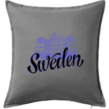 Polštář Sweden Lettering - Polštář 50x50 - 50x50 - Pouze potah ( Tmavě šedý melír )