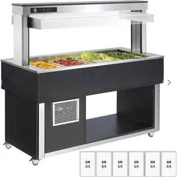 Bufet chlazený GN 6-1/1 TR Green + 6 W Wenge RM GASTRO