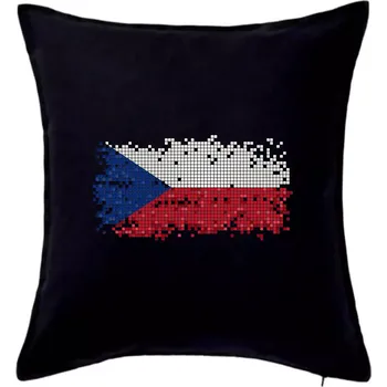 Polštář Česká vlajka - tetris - Polštář 50x50 - 50x50 - Pouze potah ( Černá )
