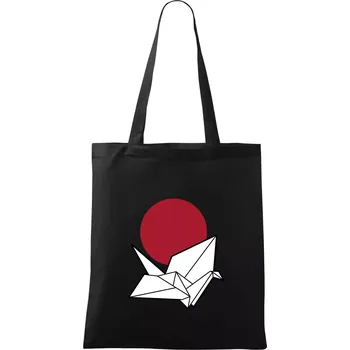 Japan culture - origami - Taška bavlněná - 42 x 38 cm ( Černá )