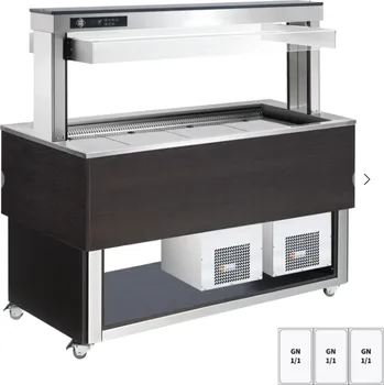 Bufet chlazený polohovací GN 3-1/1 TR Blue + 3 W Wenge RM GASTRO