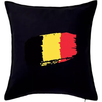 Polštář Belgie vlajka - Polštář 50x50 - 50x50 - Pouze potah ( Černá )