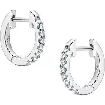 Náušnice MN110 Stříbrné náušnice s moissanity sk (Stříbrné náušnice kroužky)