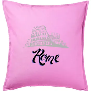 Polštář Roma Lettering - Polštář 50x50 - 50x50 - Pouze potah ( Růžová )