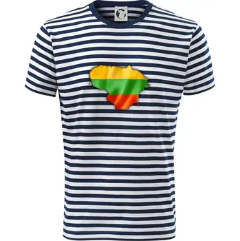 Pánské tričko Litva vlajka mapa - Triko na vodu - S ( Prouhovaná )