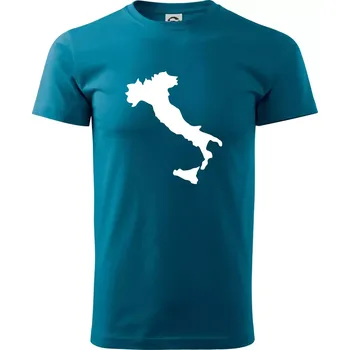 Itálie obrys - Klasické pánské triko vyšší gramáže - XS ( Petrolejová )