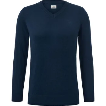 Pánský svetr 664620 - Tchibo - Svetr s výstřihem do V - pro muže - vel. 4XL 68/70 - barva: modrá