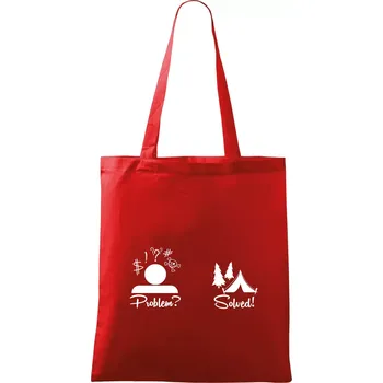 Problem? Solved! - Kempování - Taška bavlněná - 42 x 38 cm ( Červená )