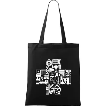 Zdravotní kříž věci - Taška bavlněná - 42 x 38 cm ( Černá )