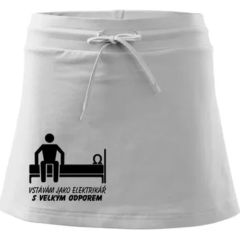 Dámská sukně Vstávám jako elektrikář s velkým odporem - Sportovní sukně - two in one - M ( Bílá )