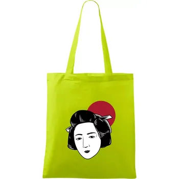 Japan culture - žena - Taška bavlněná - 42 x 38 cm ( Limetková )