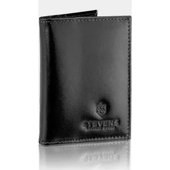 Peněženka STEVENS Malé kožené pouzdro na karty a doklady cienKIe slim Černá