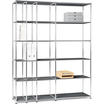 Knihovna 626898 - Tchibo - Otevřený kovový regál CN3 - barva: šedá