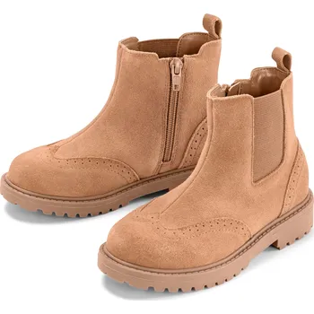 Chlapecké polobotky 650747 - Tchibo - Dětské kožené kotníkové boty - pro dívky - vel. 26 - barva: hnědá