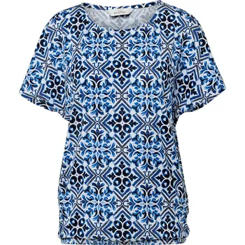 Pánské tričko 703761 - Tchibo - Halenkové triko s potiskem - pro ženy - vel. XL 48/50 - barva: modrá/s potiskem