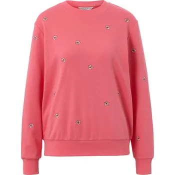 Dámská mikina 700298 - Tchibo - Mikina s výšivkou - pro ženy - vel. S 36/38 - barva: červená/květovaný