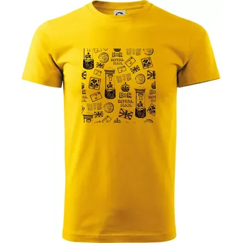 Pánské tričko Britská pošta ikony - Triko extra velké (5-8XL) - 6XL ( Žlutá )