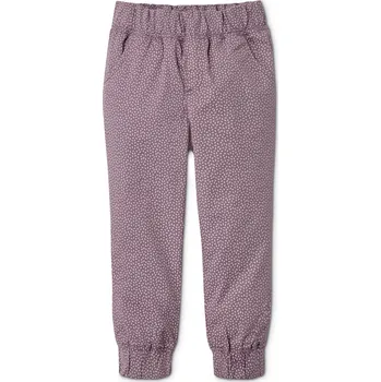 616522 - Tchibo - Bavlněné navlékací kalhoty - pro miminko - vel. 50/56 - barva: růžová/s potiskem