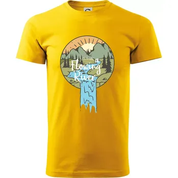 Pánské tričko Life is like a Flowing river - Triko extra velké (5-8XL) - 8XL ( Žlutá )