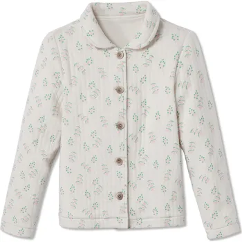 608558 - Tchibo - Prošívaný bavlněný kabátek - pro dívky - vel. 122/128 - barva: bílá/s potiskem