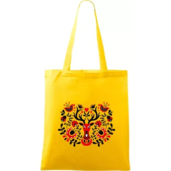 Folklor - Červený jelen - Taška bavlněná - 42 x 38 cm ( Žlutá )