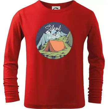 Night Camp - Silent night - Triko dětské Long Sleeve - 158 cm/12 let ( Červená )