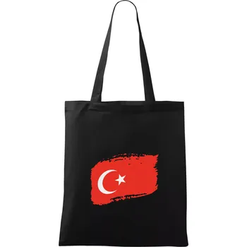 Turecko vlajka - Taška bavlněná - 42 x 38 cm ( Černá )