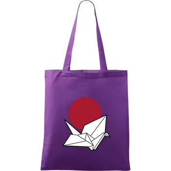 Nákupní taška Japan culture - origami - Taška bavlněná - 42 x 38 cm ( Fialová )