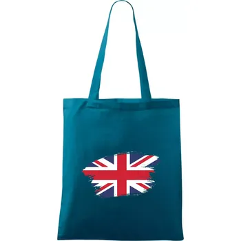 Britská vlajka roztrhaná - Taška bavlněná - 42 x 38 cm ( Petrolejová )