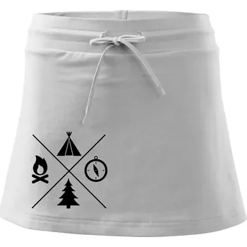 Dámská sukně Kempování čtyřka - Sportovní sukně - two in one - L ( Bílá )