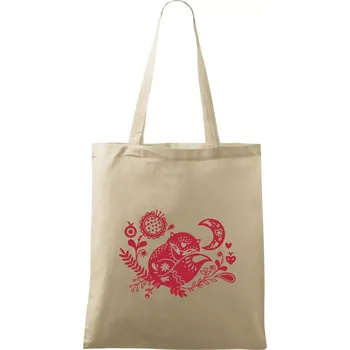 Folklor - liška spící - Taška bavlněná - 42 x 38 cm ( Naturální )