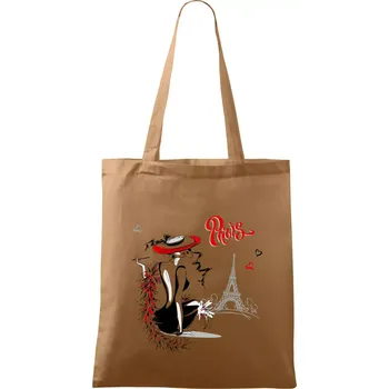 Nákupní taška Fashion model Paris - Taška bavlněná - 42 x 38 cm ( Cappuccino )