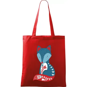 Nákupní taška Folklor - liška samostatná - Taška bavlněná - 42 x 38 cm ( Červená )