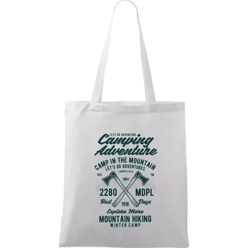 Camping Adventure Mountain hiking - Taška bavlněná - 42 x 38 cm ( Bílá )