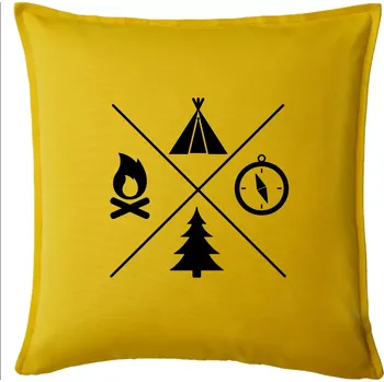 Polštář Kempování čtyřka - Polštář 50x50 - 50x50 - Pouze potah ( Žlutá )