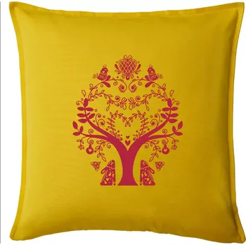 Polštář Folklor - strom - Polštář 50x50 - 50x50 - Pouze potah ( Žlutá )