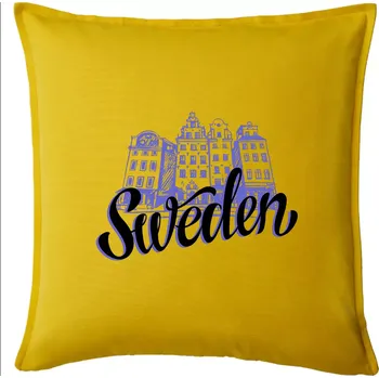 Polštář Sweden Lettering - Polštář 50x50 - 50x50 - Pouze potah ( Žlutá )