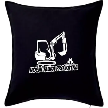 Polštář Noční můra pro krtka - Polštář 50x50 - 50x50 - Pouze potah ( Černá )