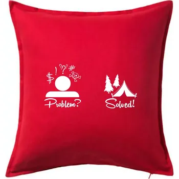Polštář Problem? Solved! - Kempování - Polštář 50x50 - 50x50 - Pouze potah ( Červená )