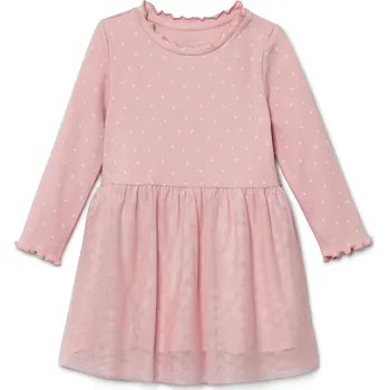 Dívčí šaty 695171 - Tchibo - Dívčí žebrované šaty - pro dívky - vel. 86/92 - barva: růžová