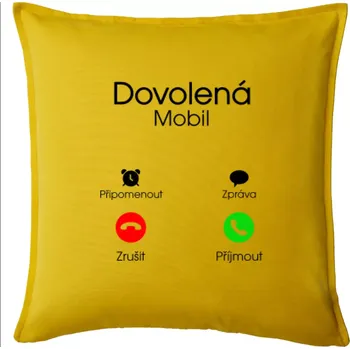 Polštář Dovolená volá - Polštář 50x50 - 50x50 - Pouze potah ( Žlutá )