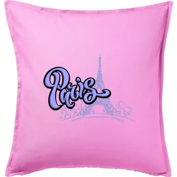Polštář Paris Lettering - Polštář 50x50 - 50x50 - Pouze potah ( Růžová )