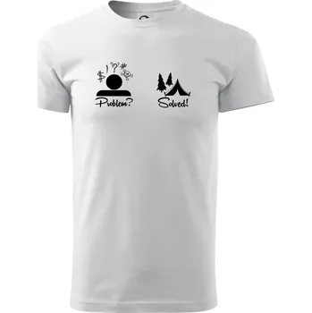 Pánské tričko Problem? Solved! - Kempování - Triko extra velké (5-8XL) - 7XL ( Bílá )